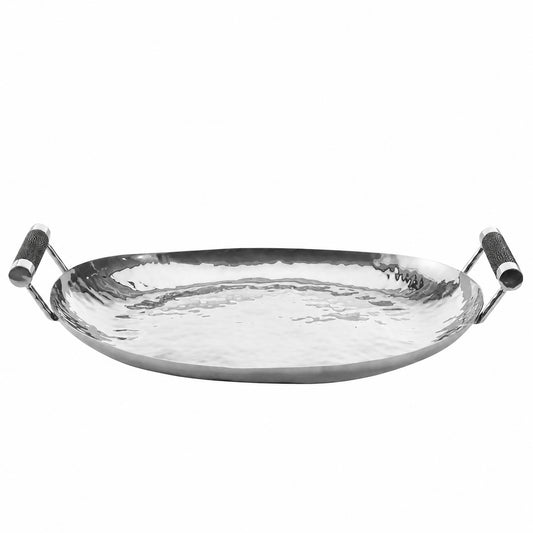 18 Hand Forged SS Oval Tray Shagreen