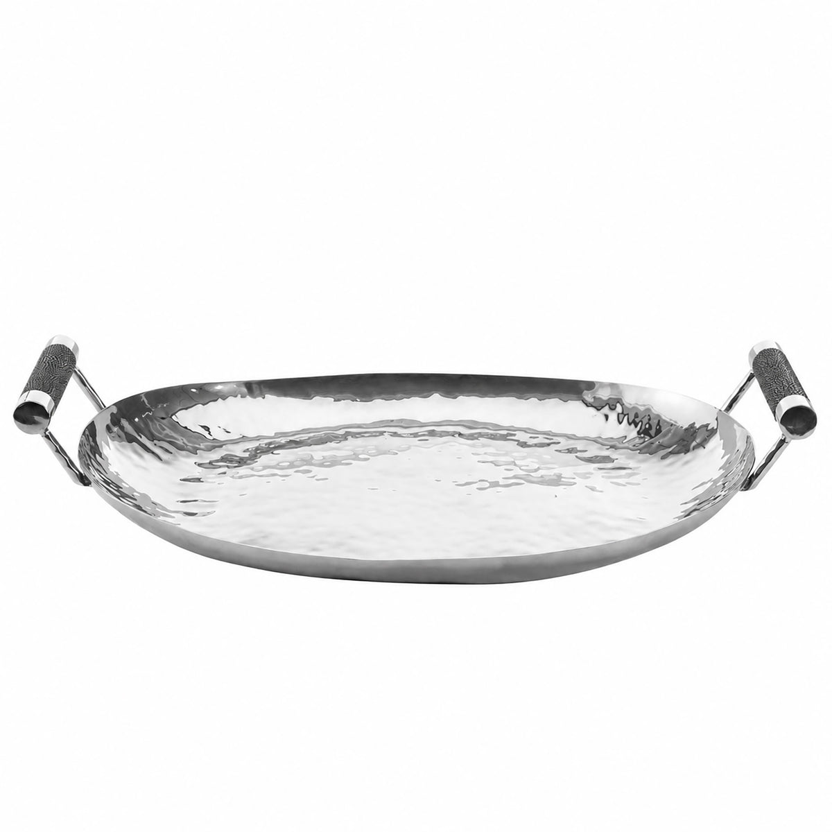 18 Hand Forged SS Oval Tray Shagreen