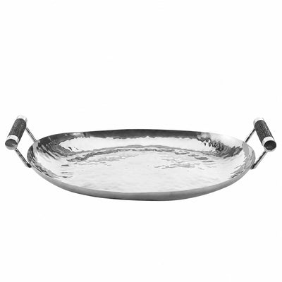 18 Hand Forged SS Oval Tray Shagreen