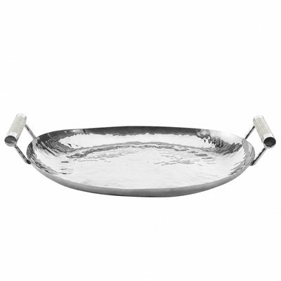 18 Hand Forged SS Oval Tray Shagreen