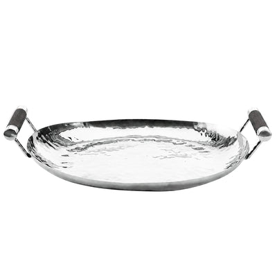 18 Hand Forged SS Oval Tray Shagreen
