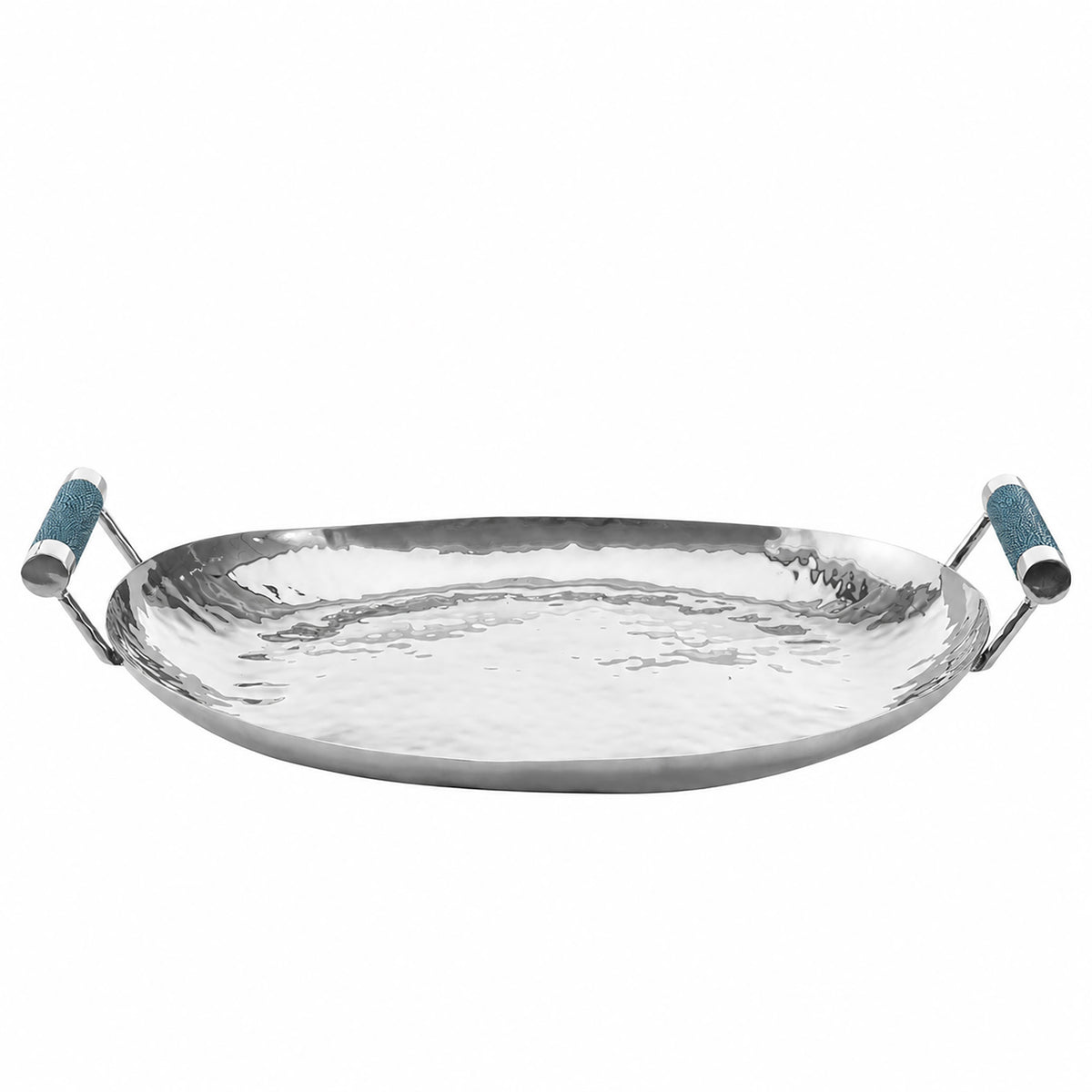 18 Hand Forged SS Oval Tray Shagreen