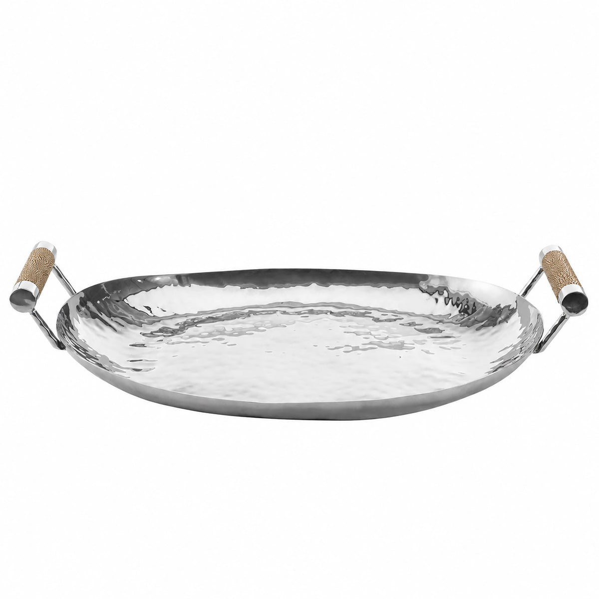 18 Hand Forged SS Oval Tray Shagreen