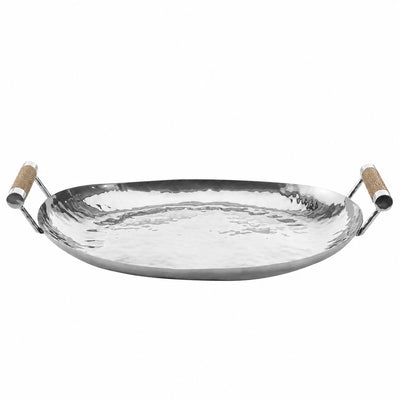 18 Hand Forged SS Oval Tray Shagreen