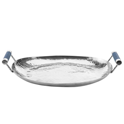 18 Hand Forged SS Oval Tray Shagreen