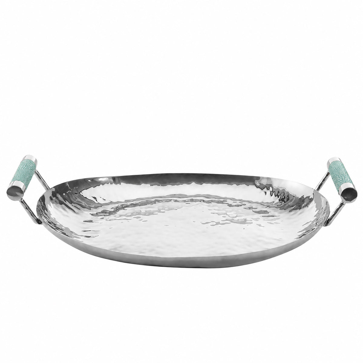 18 Hand Forged SS Oval Tray Shagreen