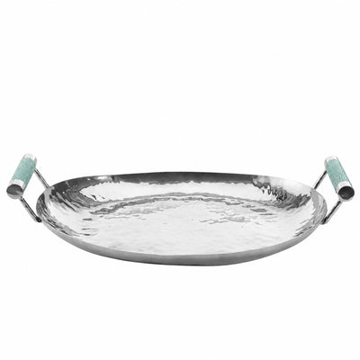 18 Hand Forged SS Oval Tray Shagreen
