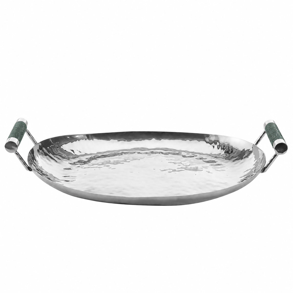 18 Hand Forged SS Oval Tray Shagreen