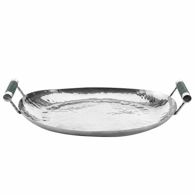 18 Hand Forged SS Oval Tray Shagreen