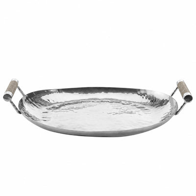 18 Hand Forged SS Oval Tray Shagreen