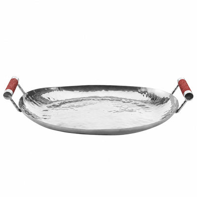 18 Hand Forged SS Oval Tray Shagreen