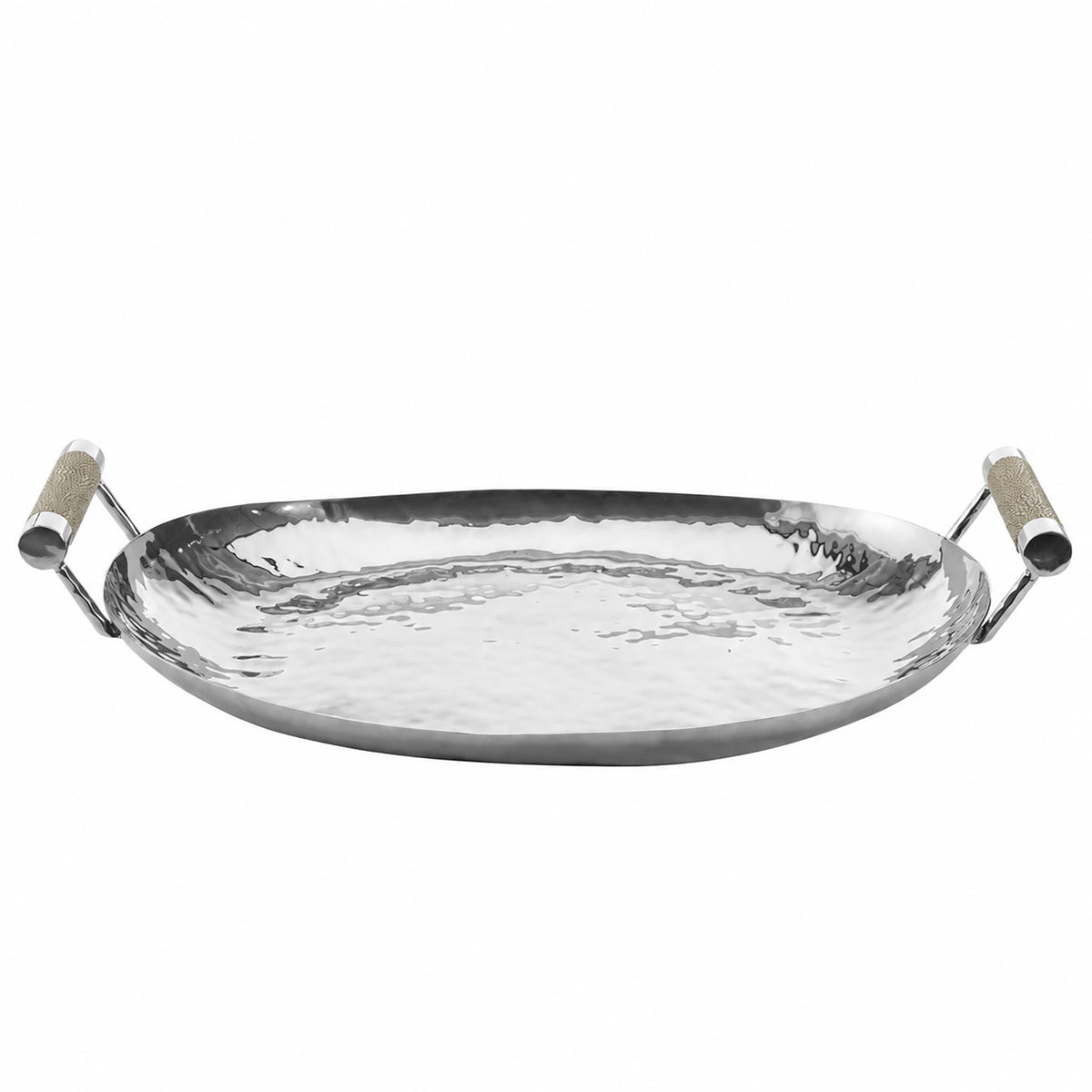 18 Hand Forged SS Oval Tray Shagreen