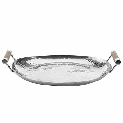 18 Hand Forged SS Oval Tray Shagreen