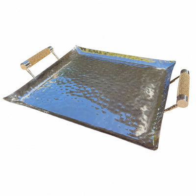 16 x 16 Forged SS Sq Tray Shagreen