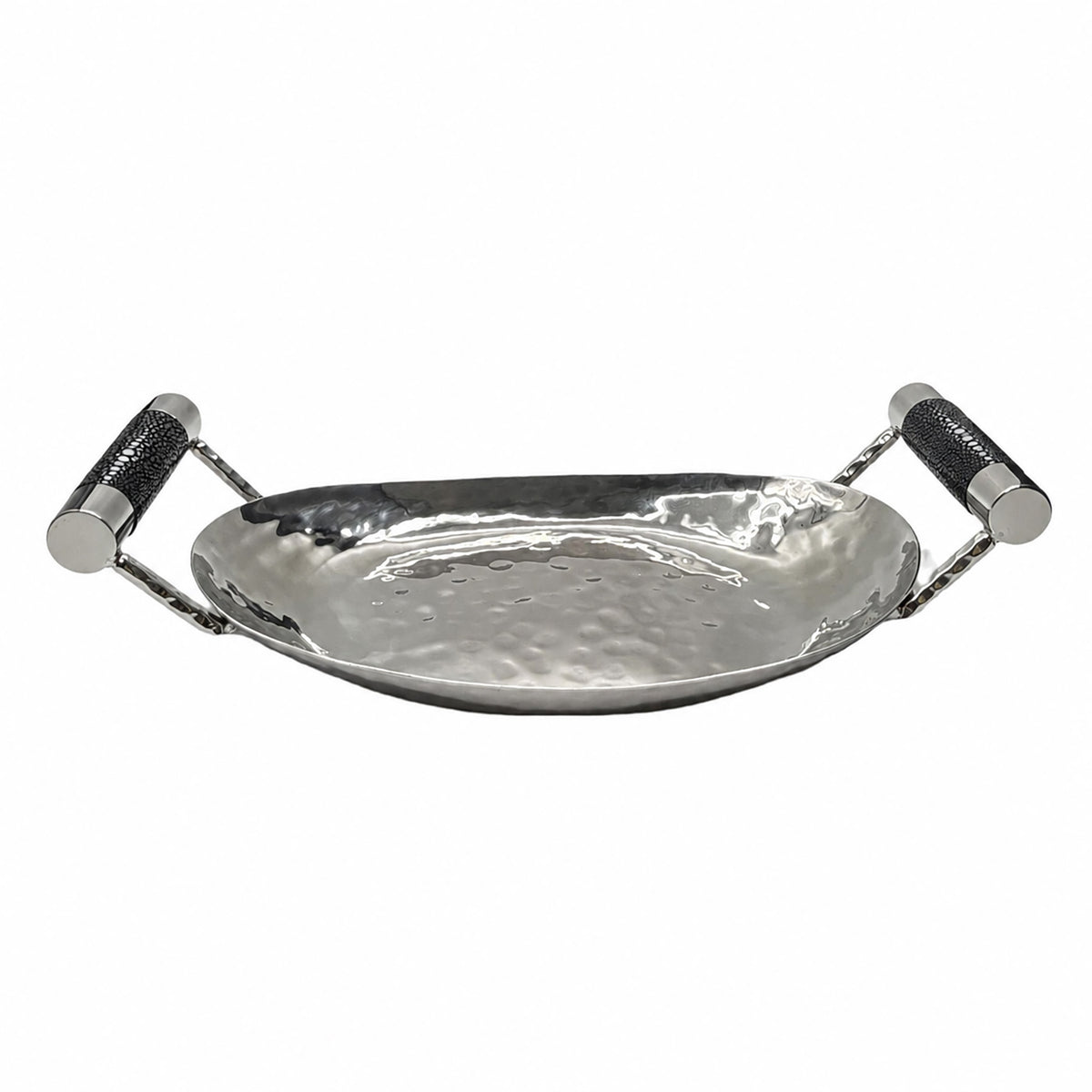 12  Hand Forged SS Oval Tray Shagreen