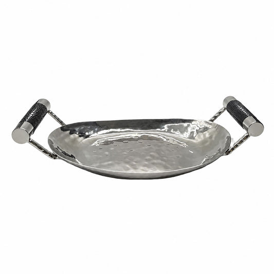12  Hand Forged SS Oval Tray Shagreen