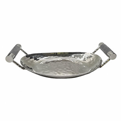 12  Hand Forged SS Oval Tray Shagreen
