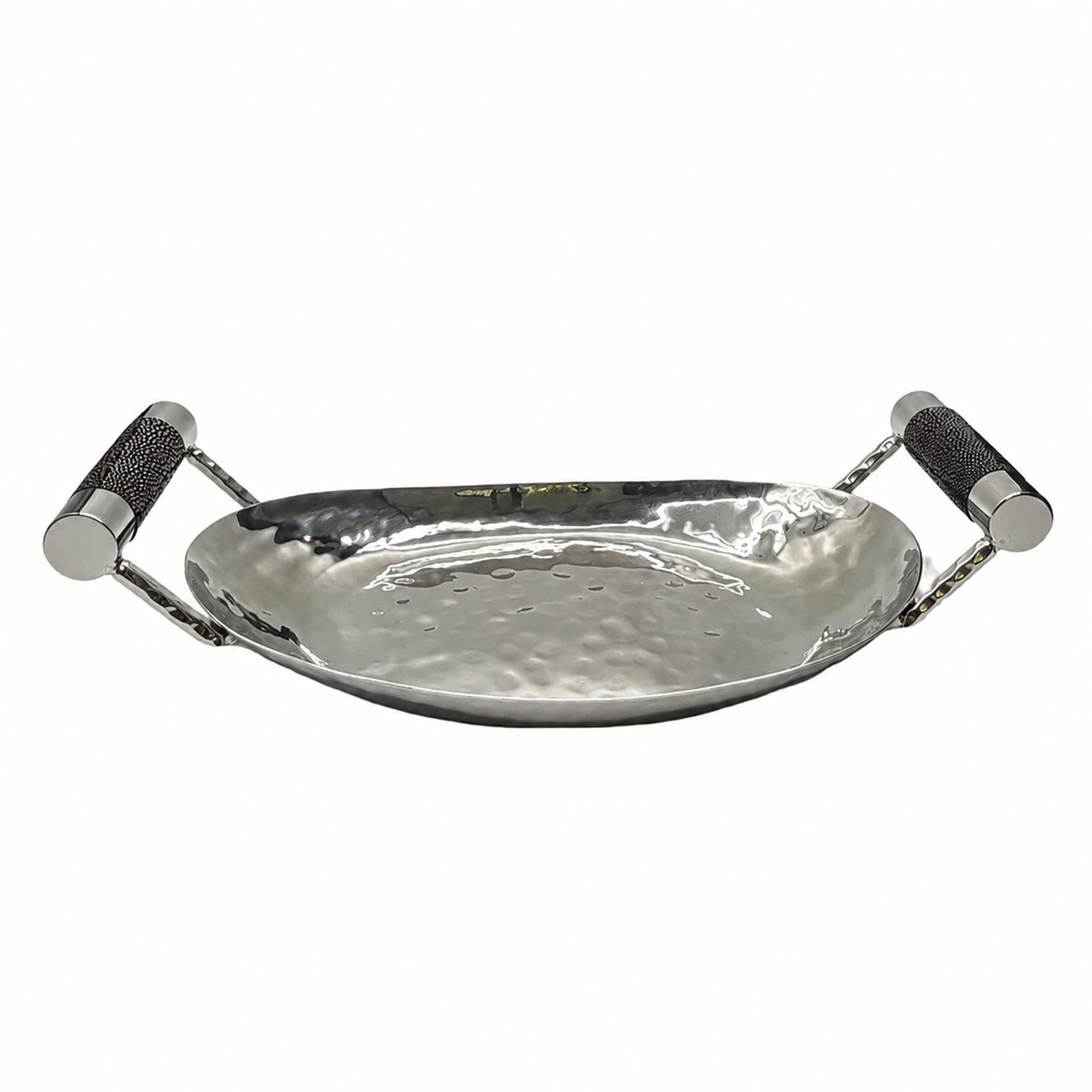 12  Hand Forged SS Oval Tray Shagreen