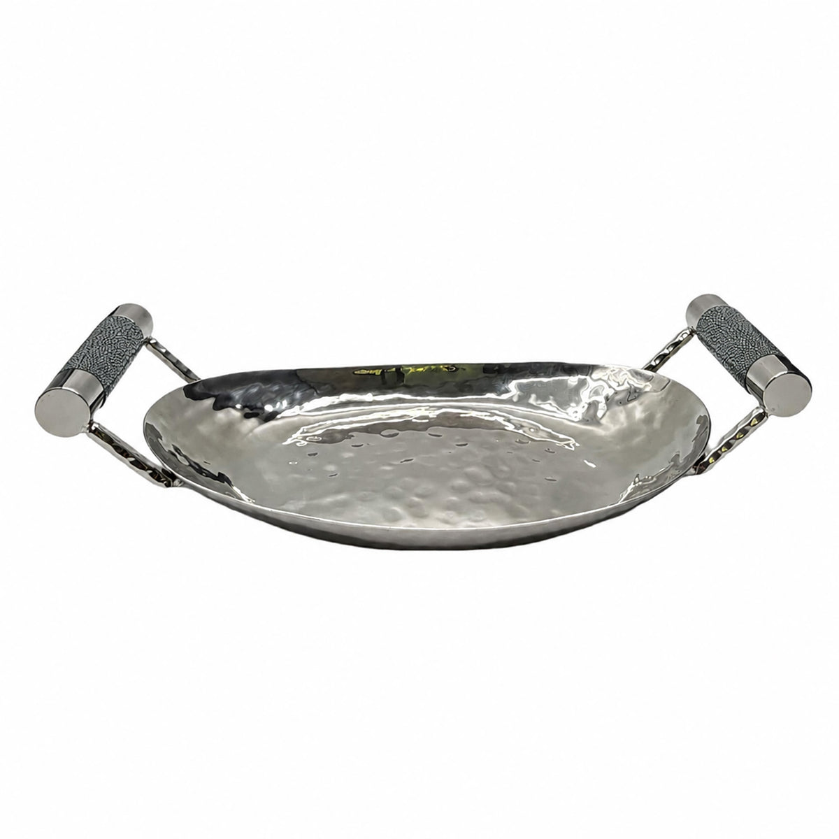 12  Hand Forged SS Oval Tray Shagreen