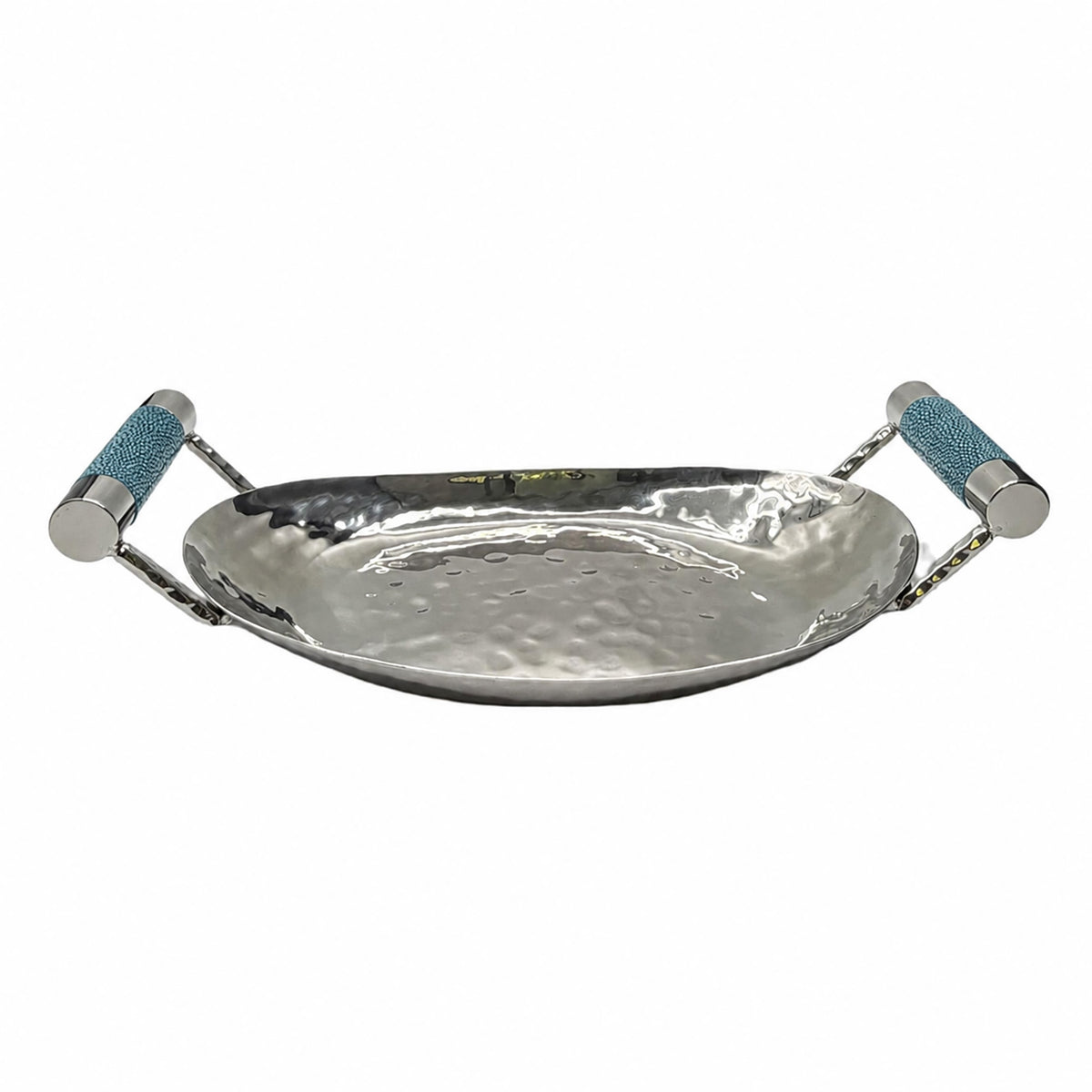 12  Hand Forged SS Oval Tray Shagreen