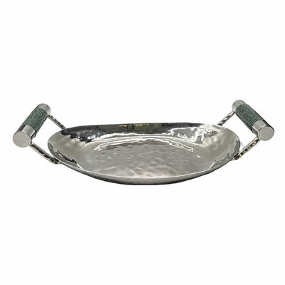 12  Hand Forged SS Oval Tray Shagreen