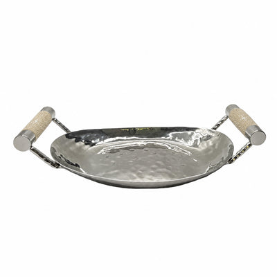 12  Hand Forged SS Oval Tray Shagreen