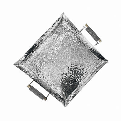 20 x 20 Forged Sq SS Tray Shagreen
