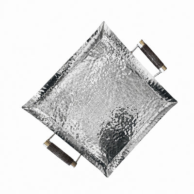 20 x 20 Forged Sq SS Tray Shagreen