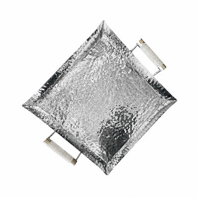 20 x 20 Forged Sq SS Tray Shagreen