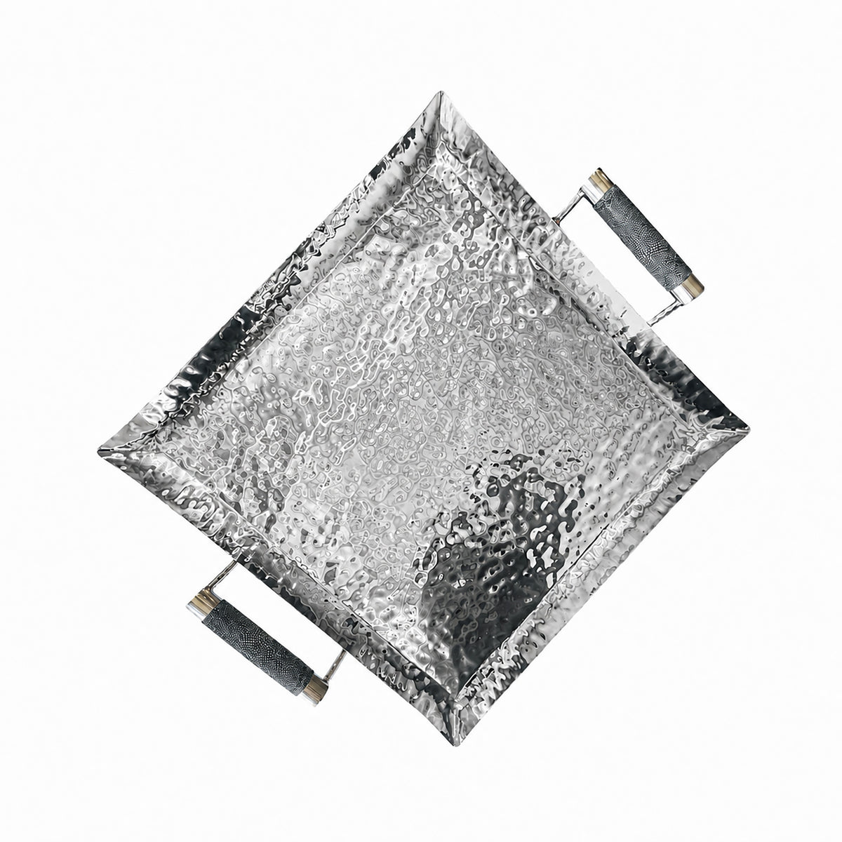 20 x 20 Forged Sq SS Tray Shagreen