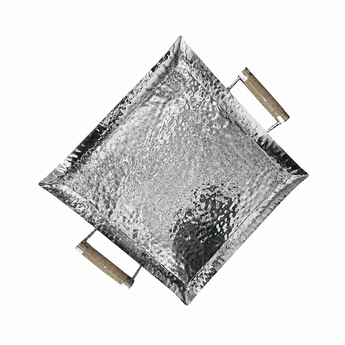 20 x 20 Forged Sq SS Tray Shagreen