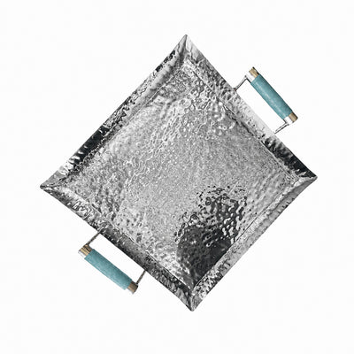 20 x 20 Forged Sq SS Tray Shagreen