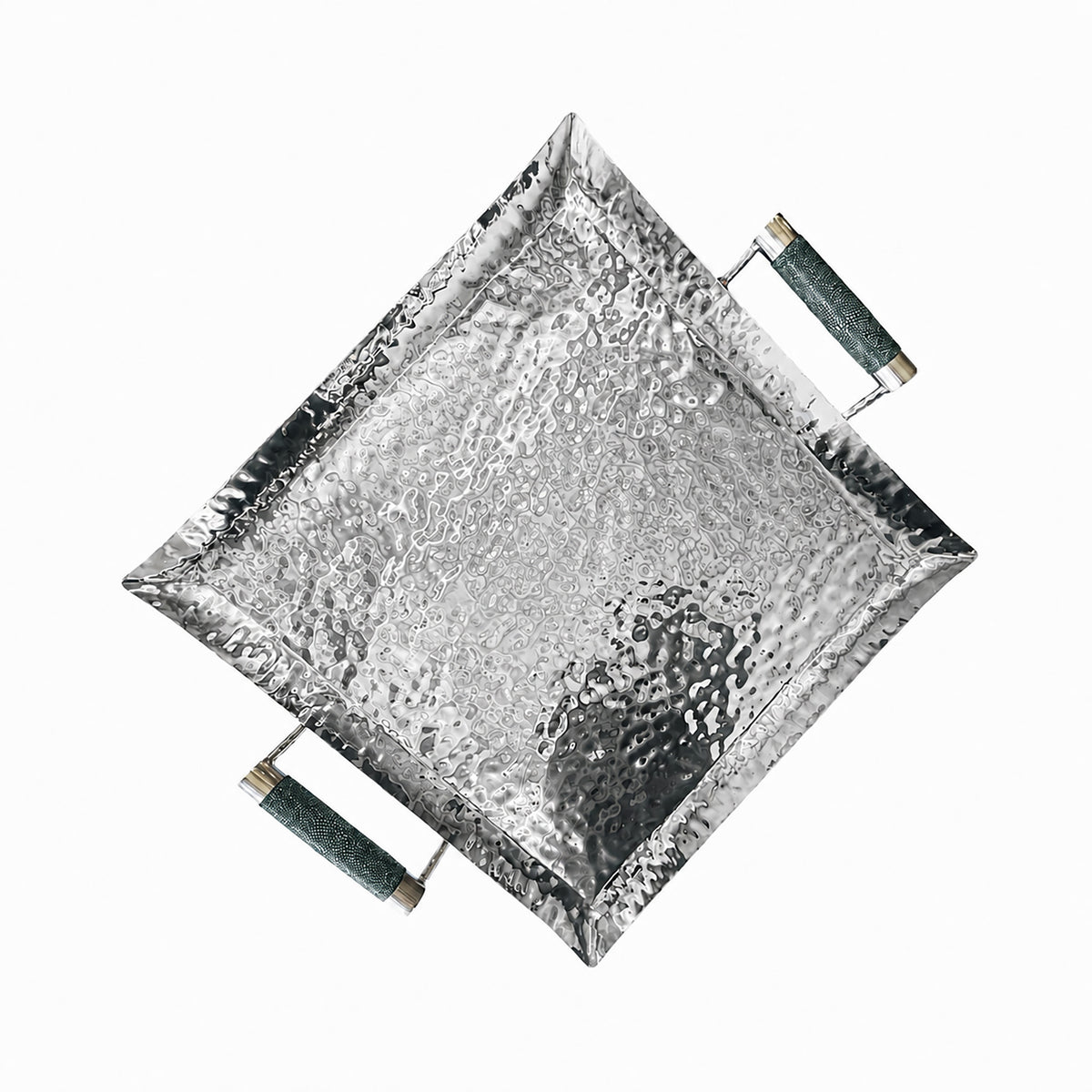 20 x 20 Forged Sq SS Tray Shagreen