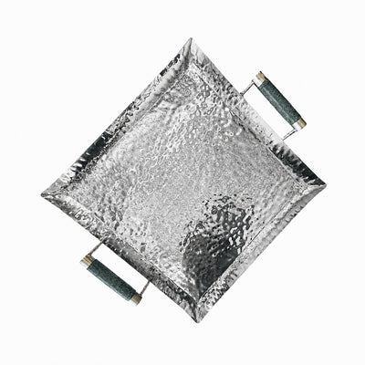 20 x 20 Forged Sq SS Tray Shagreen