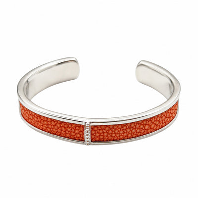 BREE Silver Shagreen Inlay Cuff
