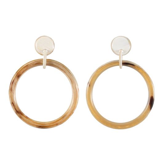CTE80 Natural Horn Drop Earring On Post