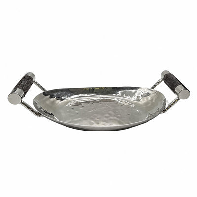 12  Hand Forged SS Oval Tray Shagreen