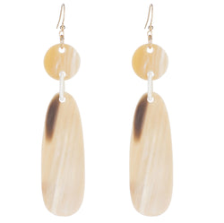 CTE45 Natural Horn Dangle Earring On Wire