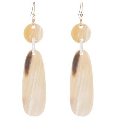 CTE45 Natural Horn Dangle Earring On Wire