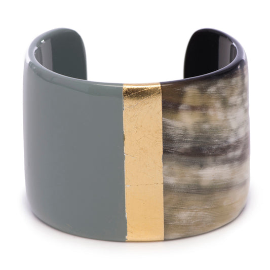 CTB160 Natural Horn Cuff With Lacquer Accent