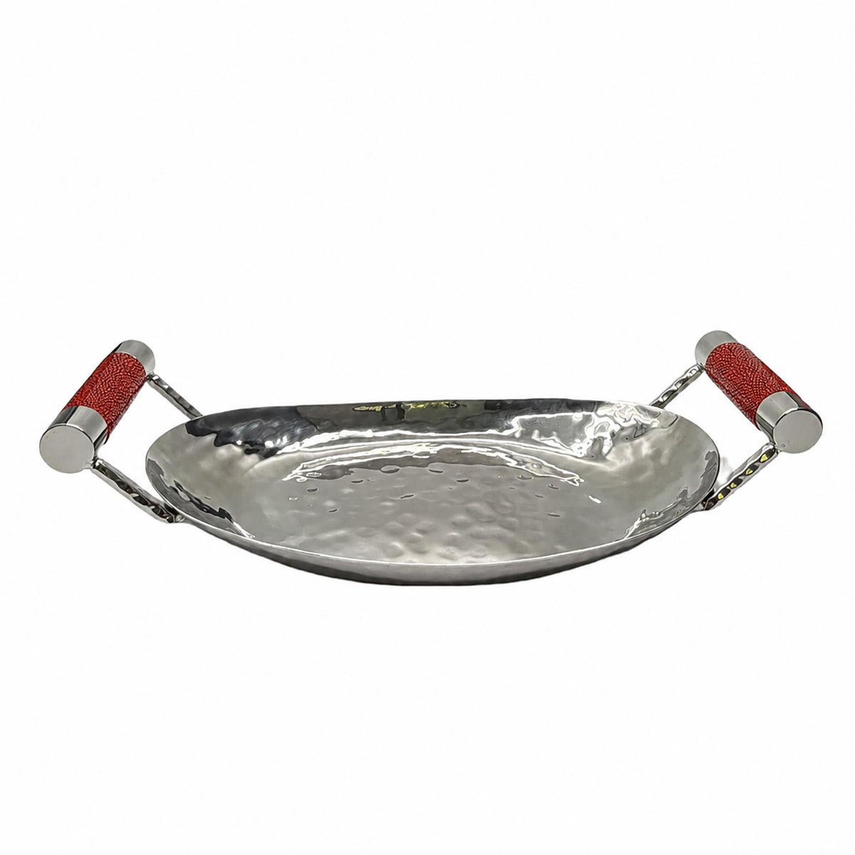 12  Hand Forged SS Oval Tray Shagreen