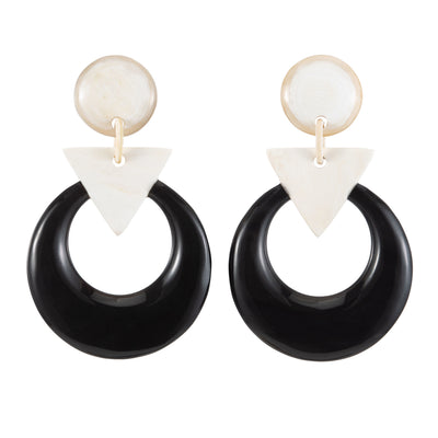 CTE76 Natural Horn Drop Earring On Post