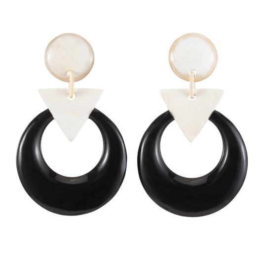 CTE76 Natural Horn Drop Earring On Post