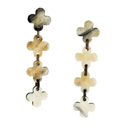 OSE12 Mixed color horn long drops on post