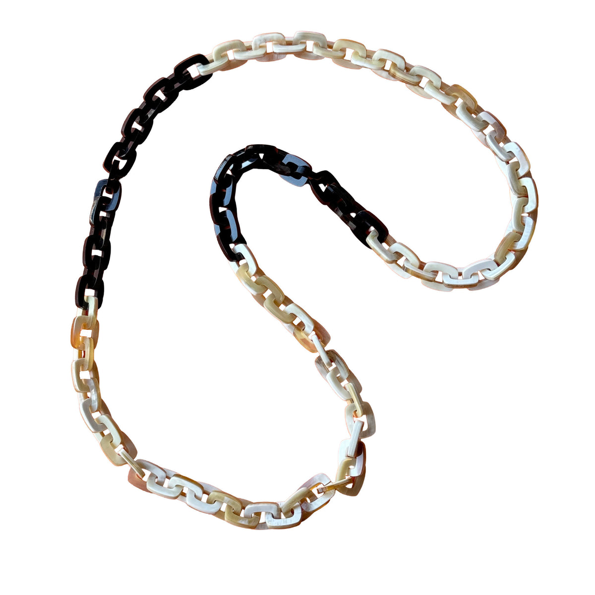 CTN144 Black And Light Horn Link Necklace