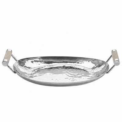 15 in Hand Forged SS Oval Tray Shagreen