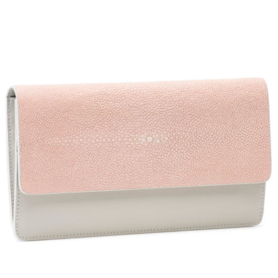 Maya Shagreen Fold Front Wallet Zip Back