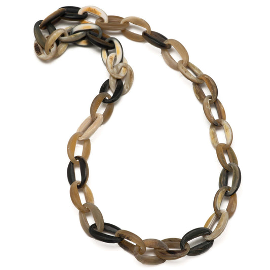 CTN038M Matt Finish Natural Horn Link Necklace