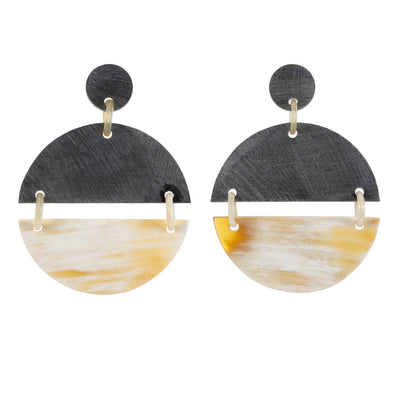 CTE72 Natural Horn Drop Earring On Post