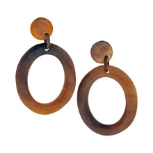 OSE04 Matt finish horn oval hoop on post